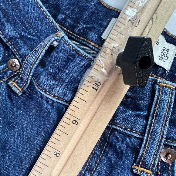 Abercrombie Fitch Jeans Women's 26x28* Loose High Rise Dark Blue Denim Tag 24S - Picture 15 of 16